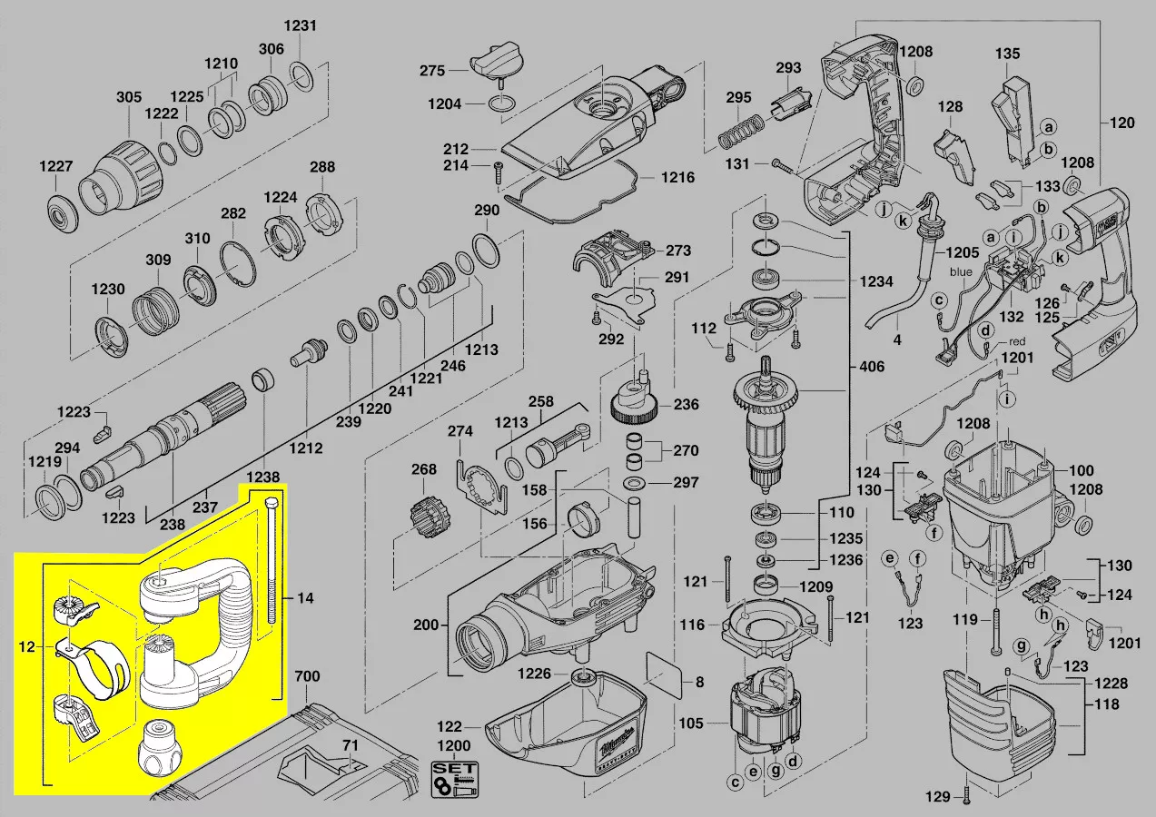 poignée auxiliaire réf. 4931398238 Milwaukee